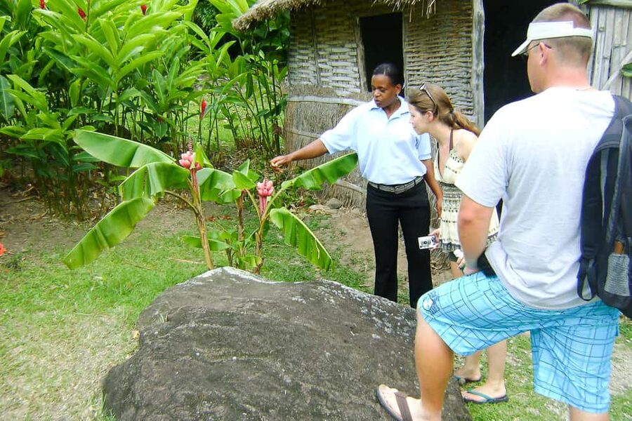 From Castries: Full-Day Catamaran Tour to Soufriere - Morne Coubaril Estate and a Creole buffet