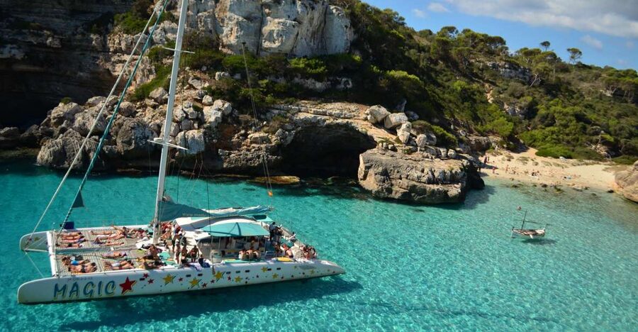 From Colònia de San Jordi : Catamaran Cruise to Es Trenc - The first swimming stop