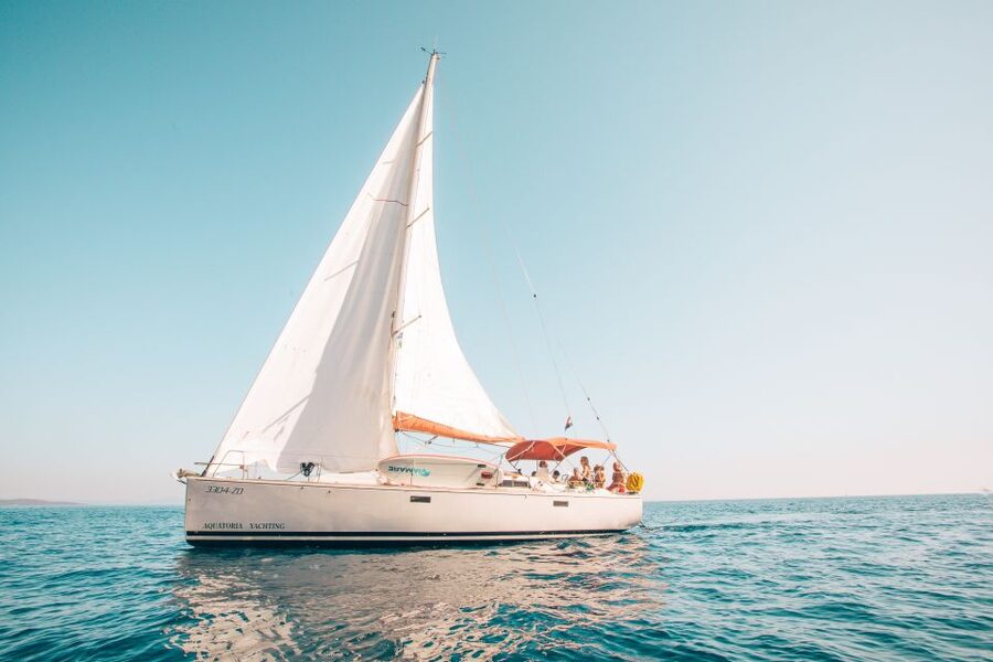 From Hvar: Boat Tour to Pakleni Islands on a Comfort Yacht - Leaving Hvar Harbor under sail