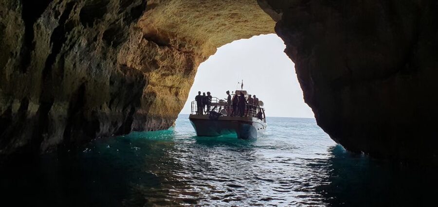From Lagos: Benagil Caves Catamaran Cruise - The swimming stop near Benagil