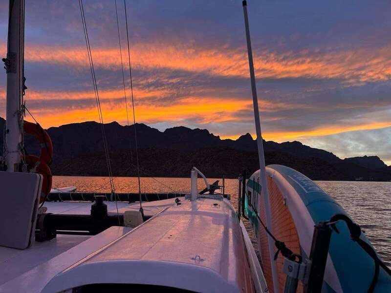 From Loreto: Sunset Appetizers & Open Bar Catamaran Cruise - Mexican Snacks, Margaritas, Beer, and Wine