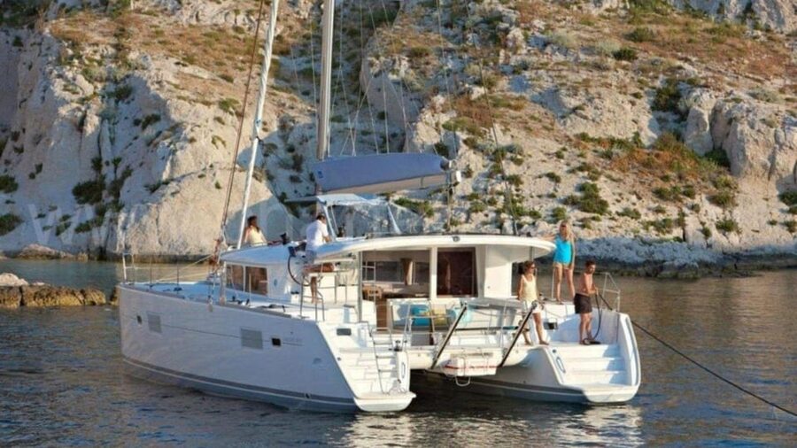From Palau: Catamaran tour in La Maddalena Archipelago - Sailing out from Porto Rafael