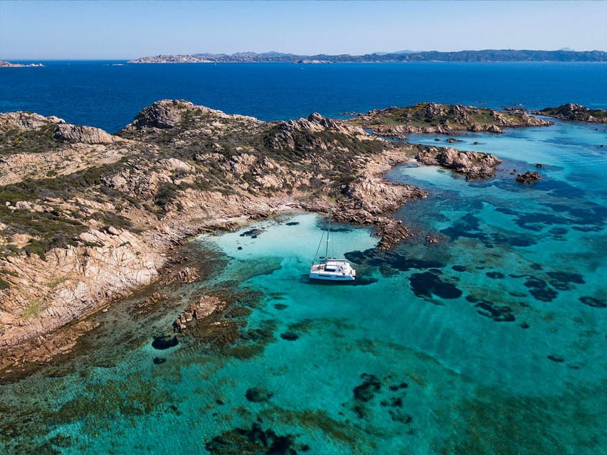 From Palau: La Maddalena Archipelago Catamaran Tour w/ Lunch - How the captain chooses the three stops