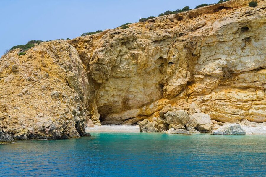 From Paros: Koufonisia & Naxos Sailing Cruise with Lunch - Pezoulia Beach, the first swim stop
