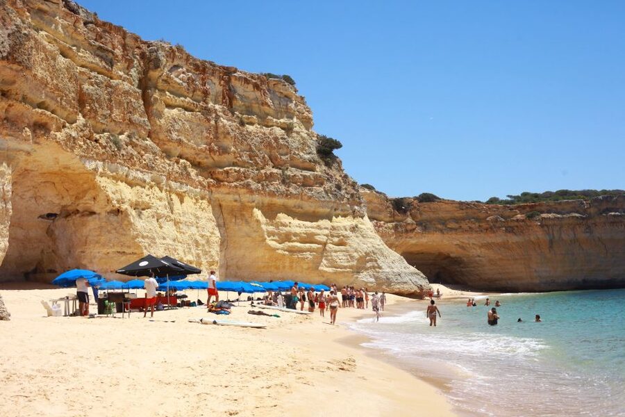 From Portimão: Catamaran Cruise to Benagil Caves with BBQ - The return past Carvoeiro’s coves