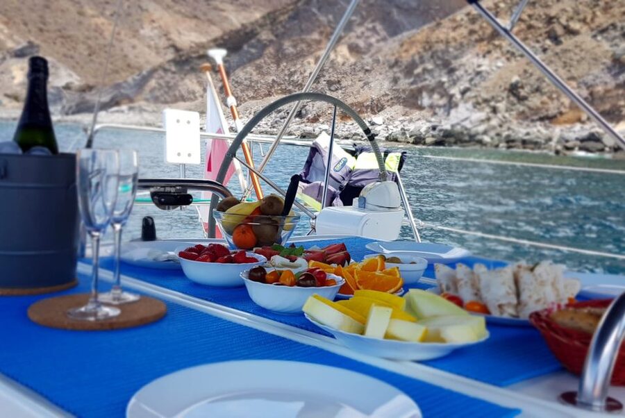 From Puerto de Mogán: Sailboat Trip with Food and Drinks - Swimming and snorkeling in a quiet bay