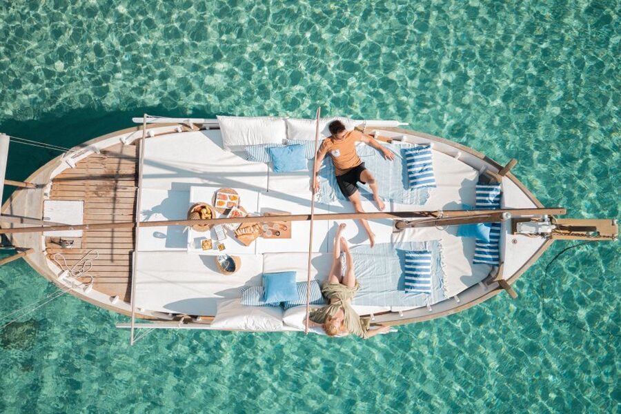 From Sant Josep: Es Vedra & Atlantis Sailboat Cruise - A private outing for families and small celebrations