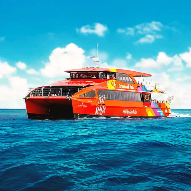 From Sliema/Bugibba: Best of Gozo & Comino Catamaran Tour VT - One boat ride, two very different islands