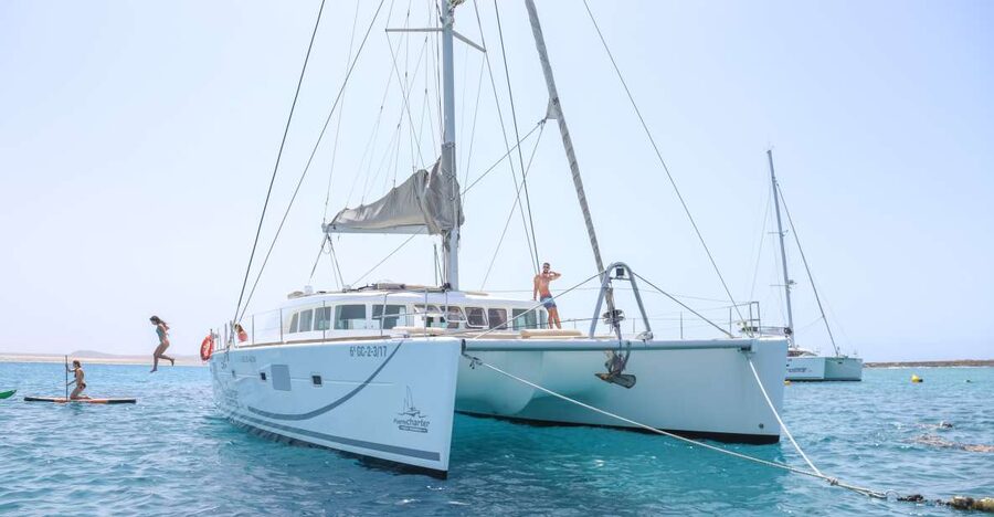 Fuerteventura: Private Luxury Catamaran to Lobo Island - Playa de La Concha: swimming, kayaking, and snorkeling