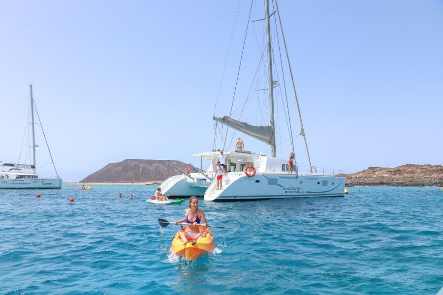 Fuerteventura: Private Luxury Catamaran to Lobo Island - Seeing the lighthouse and the fishermen’s port from the sea