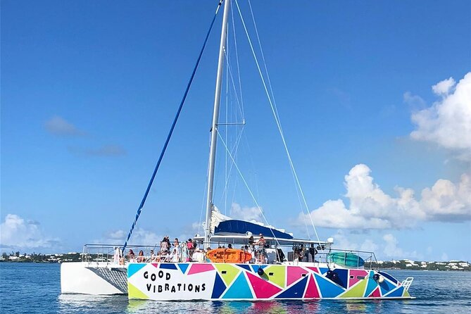 Good Vibration Catamaran Sail Swim Snorkel - Setting sail from Dockyard