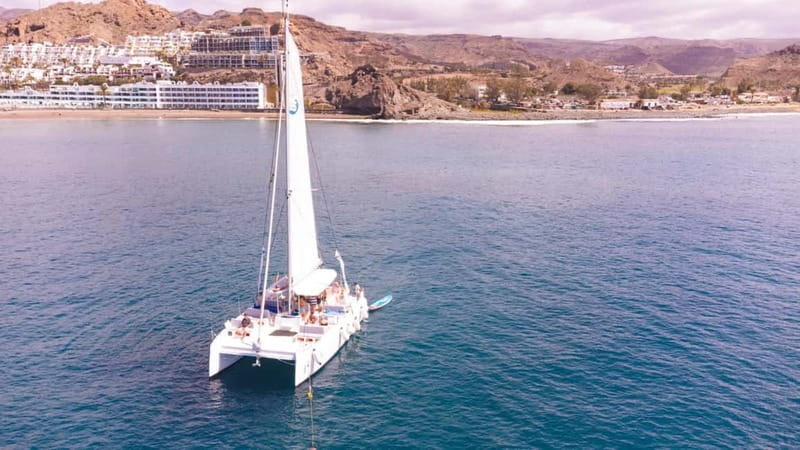 Gran Canaria: Catamaran Tour with Lunch on Pristine Beaches - Leaving Puerto de Mogán for the wild south coast