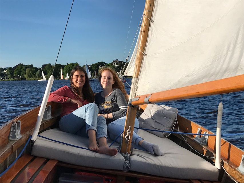 Hamburg: Alster River Sailing Tour on a 2-Masted Sailboat - The distant Elbphilharmonie and Hamburger Michel