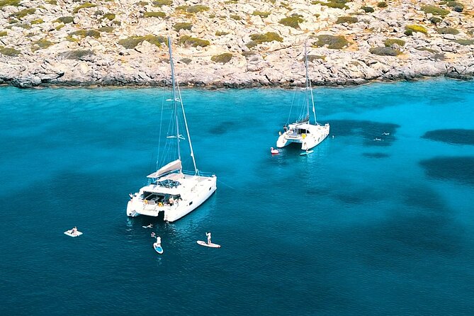 Heraklion: Catamaran Cruise to Dia with Sunset, Meal & Bar - Sailing from Heraklion toward Dia Island