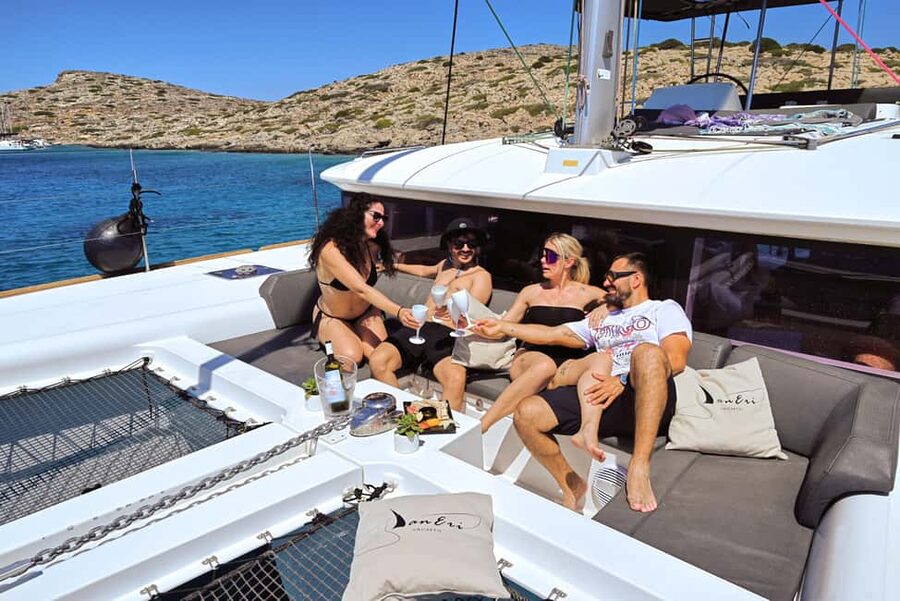 Heraklion:Dia Island Catamaran Cruise with Lunch, Water Toys - Lunch with a Cretan point of view