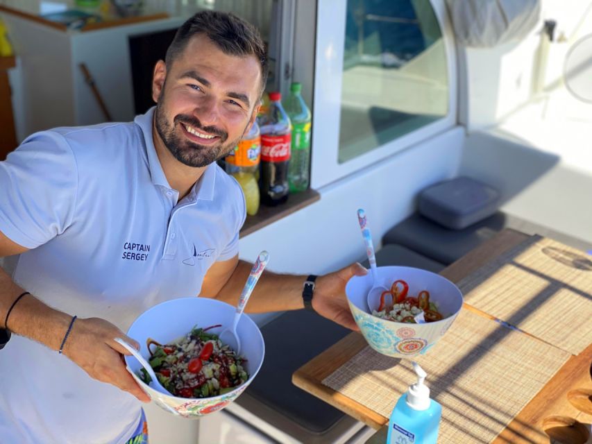 Heraklion:Dia Island Catamaran Cruise with Lunch, Water Toys - What the service feels like onboard