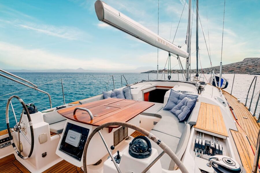 Heraklion: Dia Island Luxury Sailing Trip with Meal & Drinks - What the schedule feels like