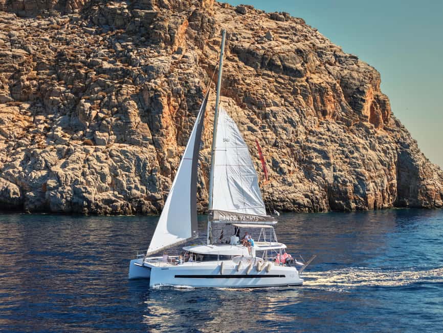 Hersonissos: Dia Catamaran Cruise with Lunch & Drinks - Key points at a glance