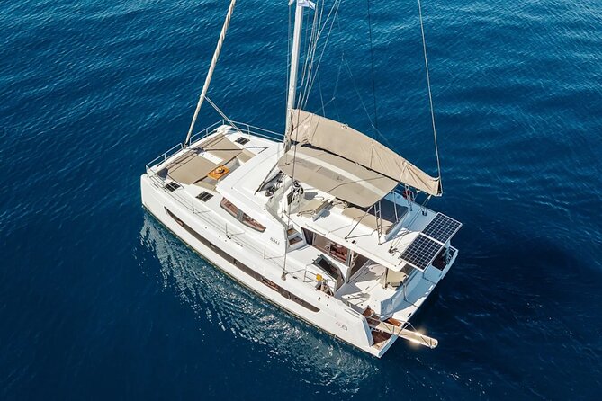 Hersonissos: Luxury Sunset Catamaran Cruise Sushi & Open Bar - What the 3.5-hour schedule feels like
