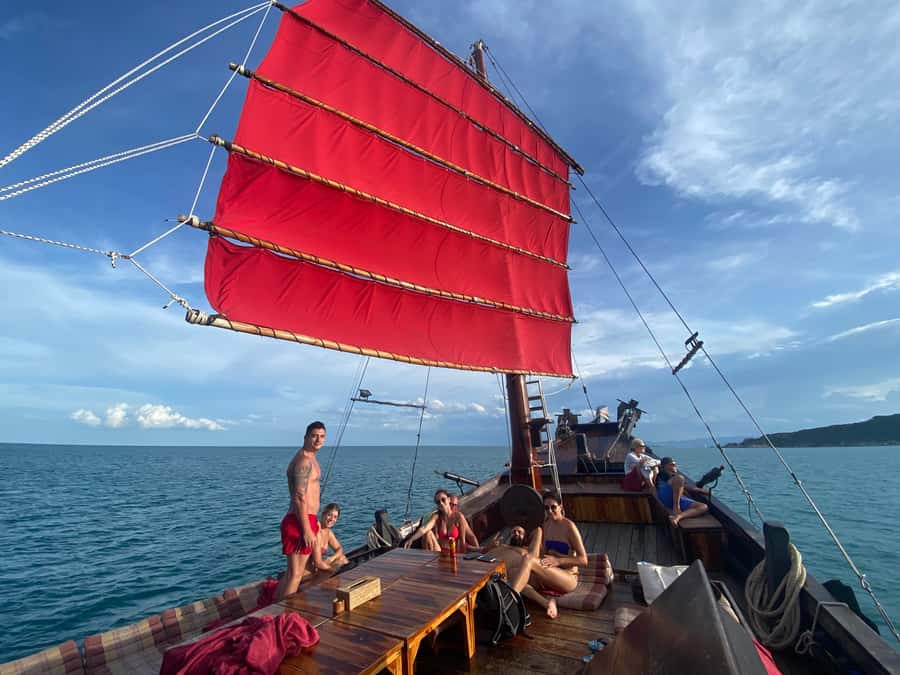 Hua Hin: Full-Day Trip to Sam Roi Yot by Sail Boat - Swimming and water play at Dolphin Bay