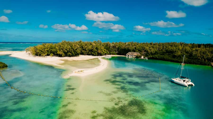 Ile Aux Cerfs: Catamaran Cruise, island, waterfalls, Lunch - Swimming and snorkeling in clear water