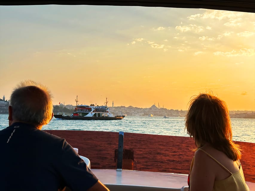 Istanbul: Bosphorus and Golden Horn Sunset Yacht Cruise - The Bosphorus Bridge at sunset