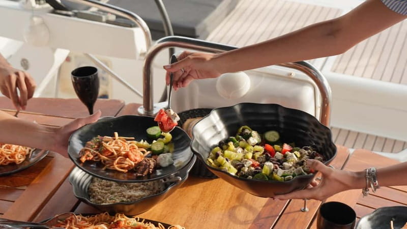 Kissamos: Balos & Gramvousa Luxury Catamaran Cruise - Lunch on board, with plenty to eat