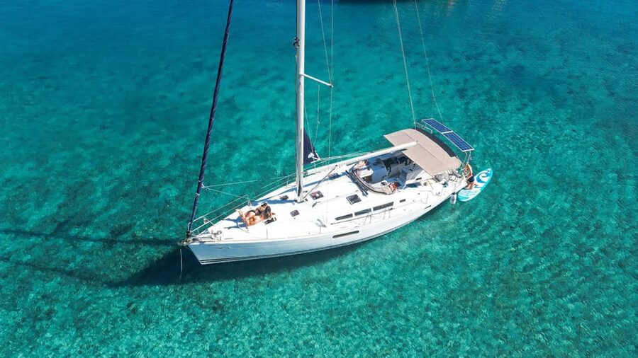 Kolimvari: Sailing Cruise with Meal & Water Activities - Arriving at Agioi Theodoroi and the Kri-Kri goats
