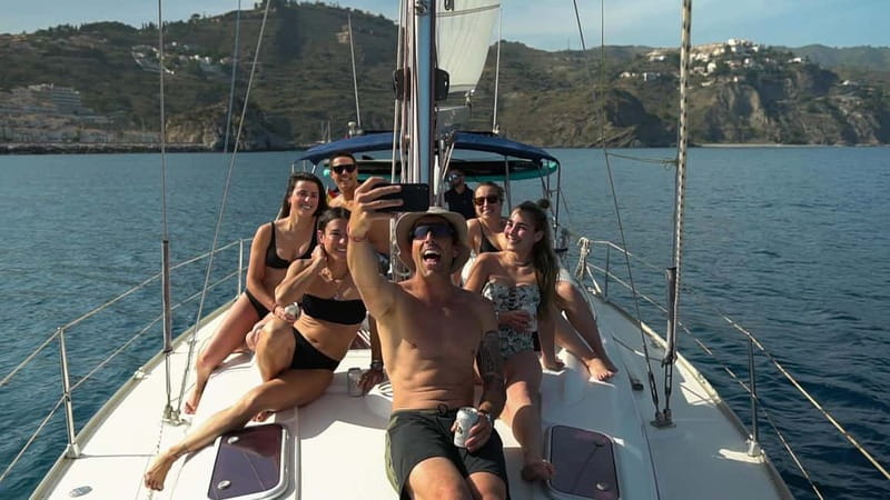 La Herradura: Sailing with a view of dolphins - From Marina del Este to the Maro-Cerro Gordo cliffs