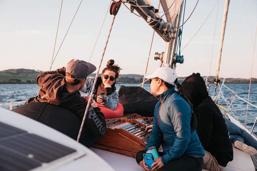 Lake Taupo: Classical Sailing to the Māori Rock Carvings - The swim stop in Lake Taupō
