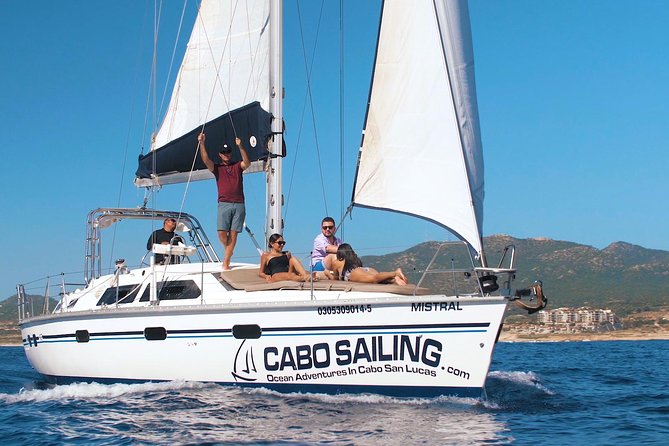 Lands End Luxury Sail and Snorkel Cruise in Cabo San Lucas - Snorkeling in a sheltered bay