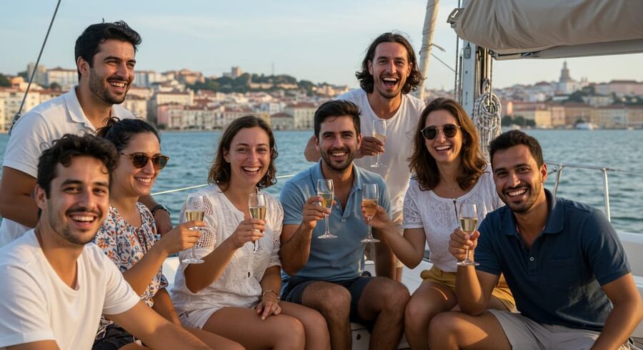 Lisbon: Champagne Sailing Tours - Belém Tower, the Discoveries Monument, and the monastery