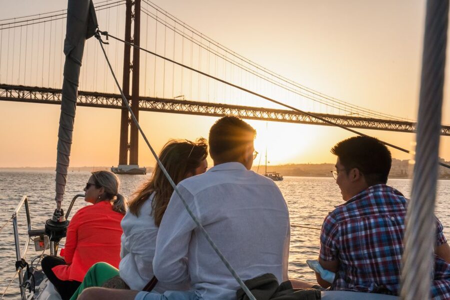 Lisbon: Daytime/Sunset/Night City Sailboat Tour with Drink - The central waterfront: Commerce Square and Baixa
