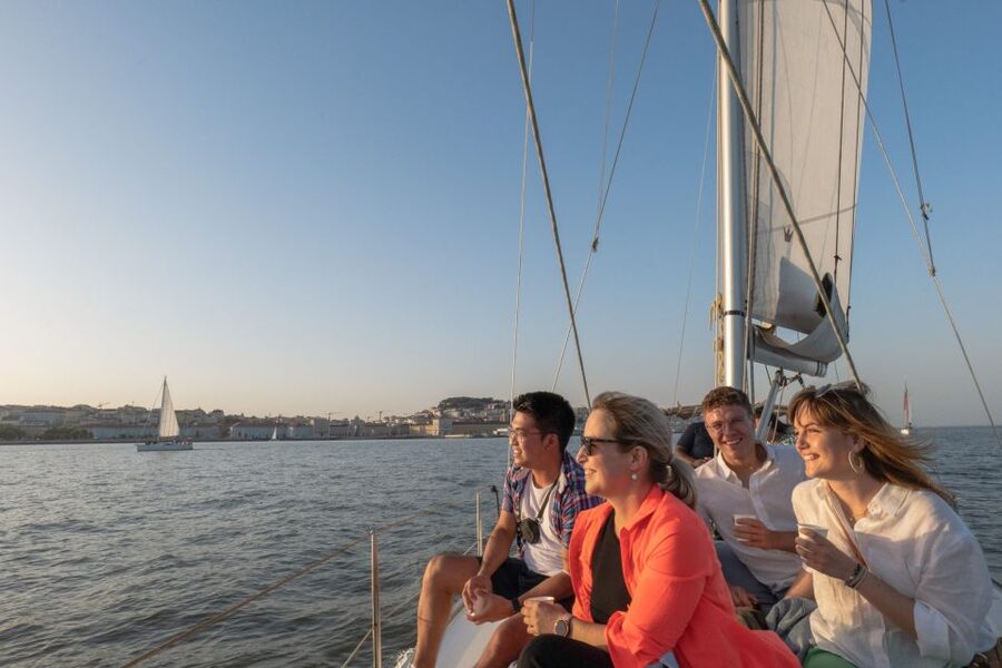 Lisbon: Daytime/Sunset/Night City Sailboat Tour with Drink - MAAT and the final return through Belém