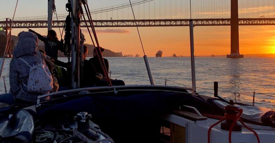 Lisbon: Enjoy a Sunset or Night Tagus River Sailboat Cruise - Along the north bank toward central Lisbon