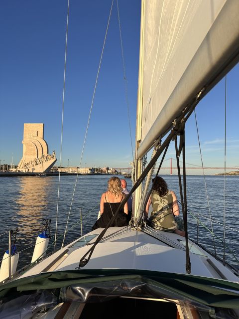 Lisbon: Private sailboat tours on Tagus River - The Monument to the Discoveries and the modern waterfront