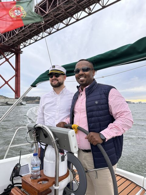 Lisbon: Private sailboat tours on Tagus River - Under the 25 de Abril Bridge