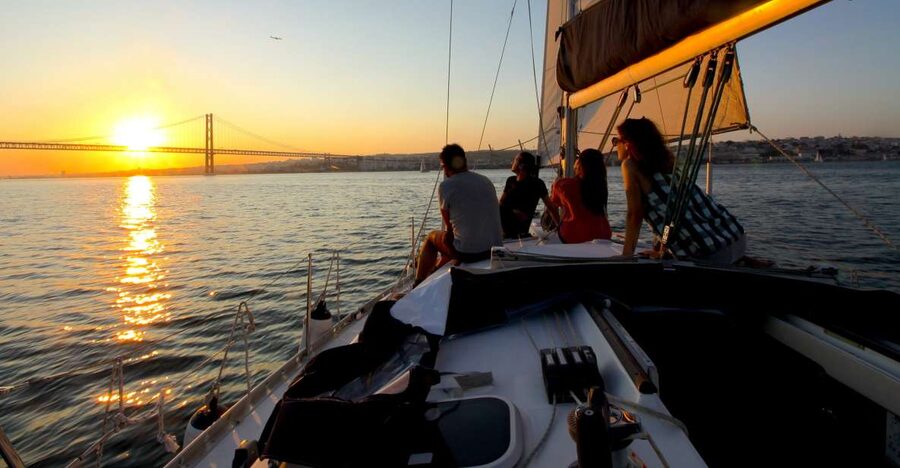 Lisbon: Sailing Tour with Wine and Snacks - Christ the King Across the Water