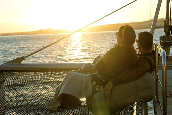 Lisbon : Sunset Catamaran Boat Tour with Music and Drinks - A look toward the Champalimaud Foundation