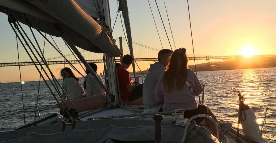 Lisbon Sunset Sailing – Small Group (max 10) Wine & History - Sailing Past the 25th of April Bridge