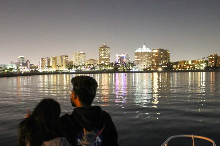 Long Beach: Private Night Yacht Cruise With City Lights - The 42-foot yacht and onboard setup