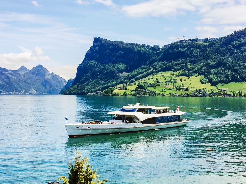Lucerne: 1-Hour Cruise on Panoramic Yacht - From Lucerne toward Meggenhorn Castle