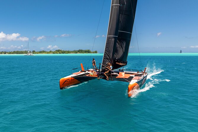 LUXURY Catamaran Bora Bora : Sailing, Snorkeling & Floating Bar - A floating bar in shallow water