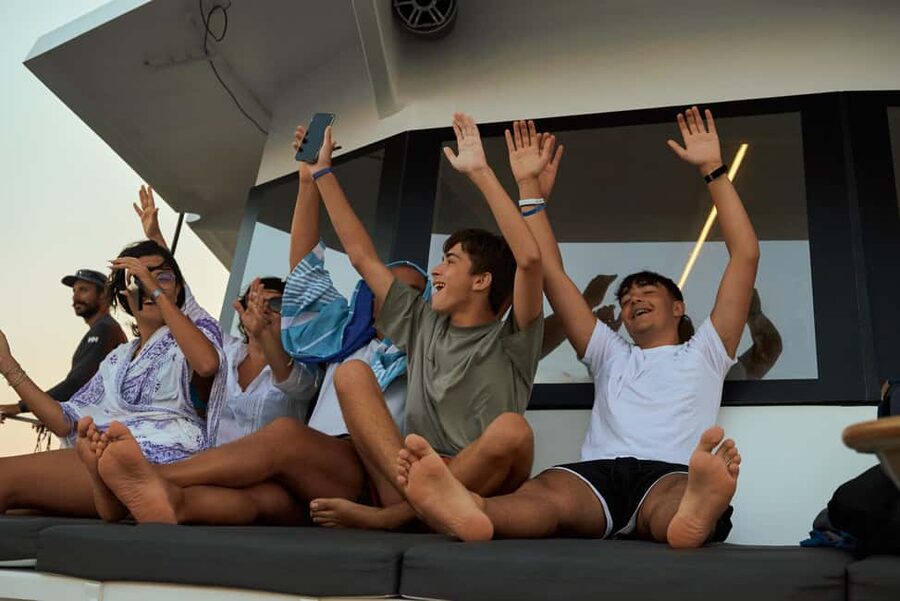 Luxury Catamaran to Balos: Sunset, Snacks, Drinks & Transfer - One hour out on the water