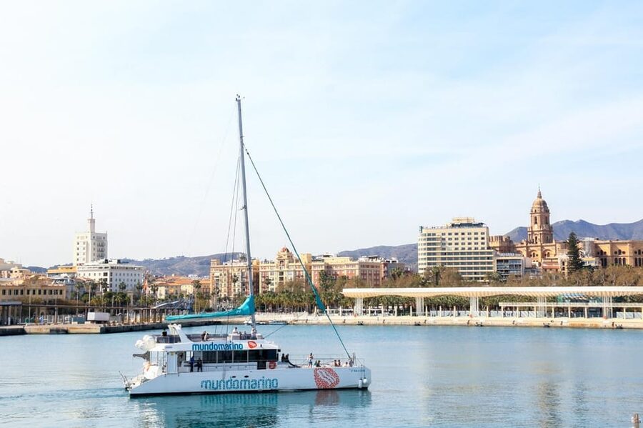 Malaga: Sailing Catamaran with Swimming and Paella Lunch - The Swimming Stop Away From the Beach
