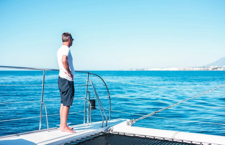 Málaga: Scenic Catamaran Cruise - Bow nets, shaded seats, and the onboard bar
