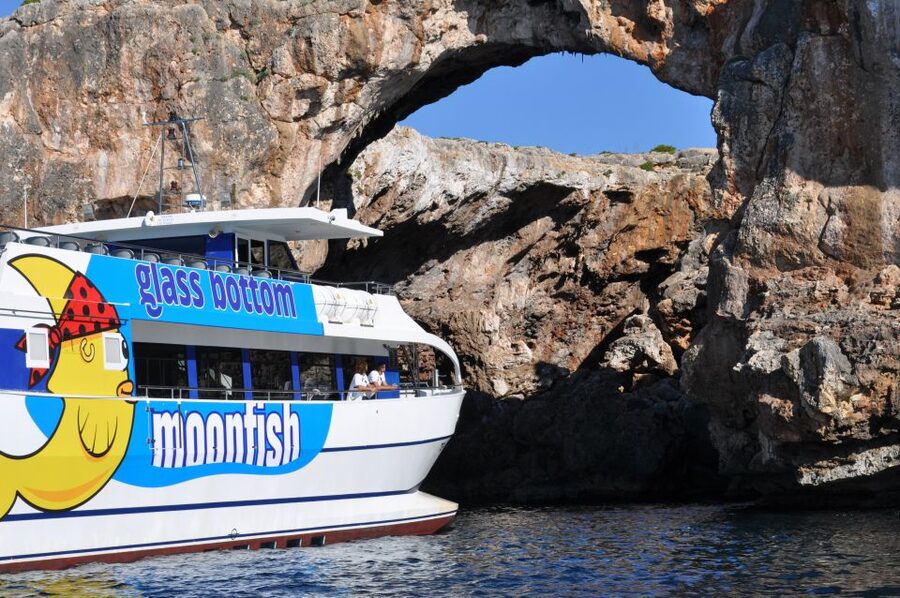 Mallorca: Glass-Bottom Catamaran Along the East Coast - The swim stop: beautiful water, short window