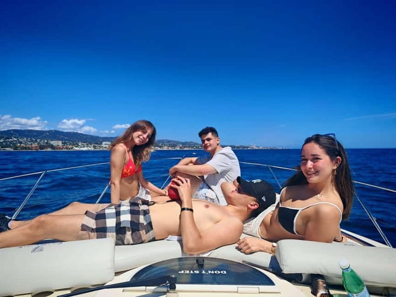 Marbella: 2-8 hour private luxury yacht cruise on a Targa37 or Targa48 - Drinks, Snacks, Towels, and Music