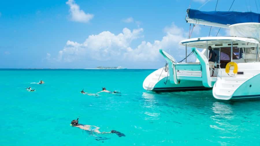 Mauritius: Ile aux Cerf Catamaran w/Waterfall Visit & Lunch - Grand River South East waterfall by speedboat