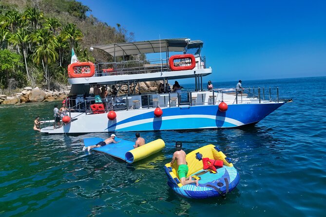 Mega Catamarans ALL INCLUSIVE Remote Paradise Beach Adventure - The return ride becomes the party
